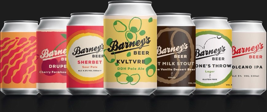 17 Barneys beer cans